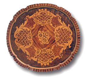 Intarsian Painted European Tray